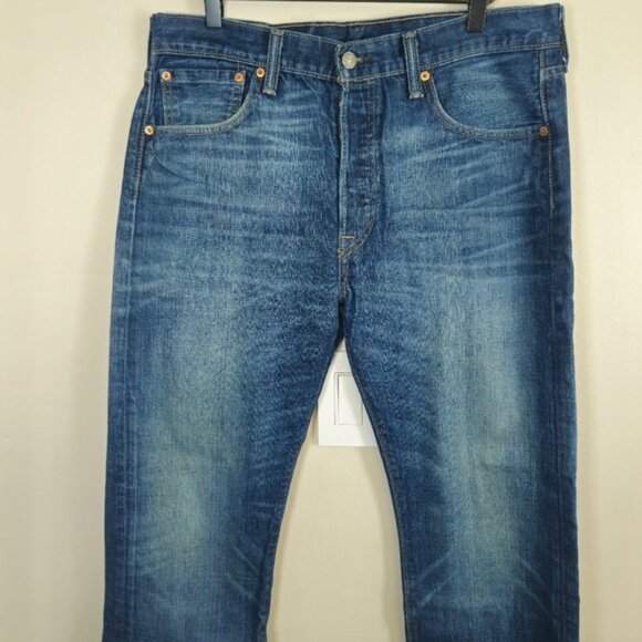 Levi's 501 Mens Jeans Medium Blue Wash Denim 34x30 - Picture 1 of 13